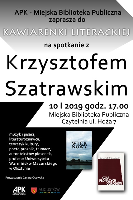 Spotkanie autorskie z Krzysztofem Szatrawskim w ramach Kawiarenki Literackiej