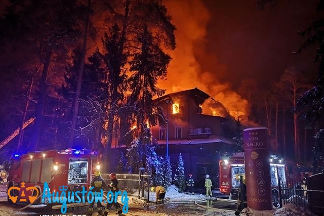 Pożar strawił znaczną część augustowskiego hotelu Necko