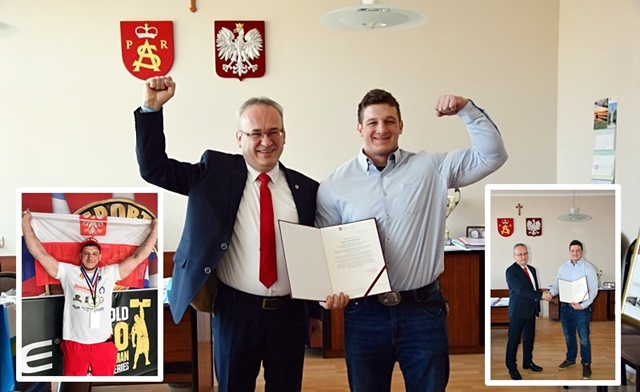 Burmistrz Augustowa spotkał się z wicemistrzem świata strongmanów