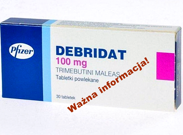8 serii leku Debridat wycofanych. Lek stosowany w przypadku zaburzeń układu pokarmowego