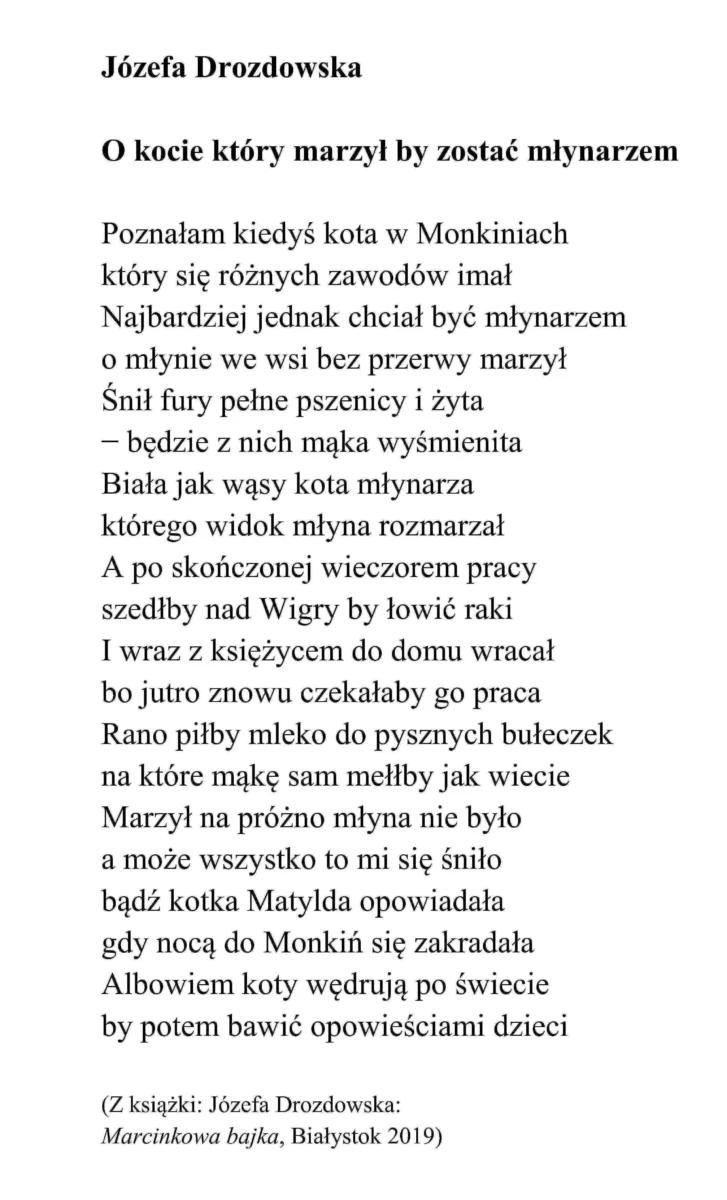 Józefa Drozdowska, O kocie który marzył