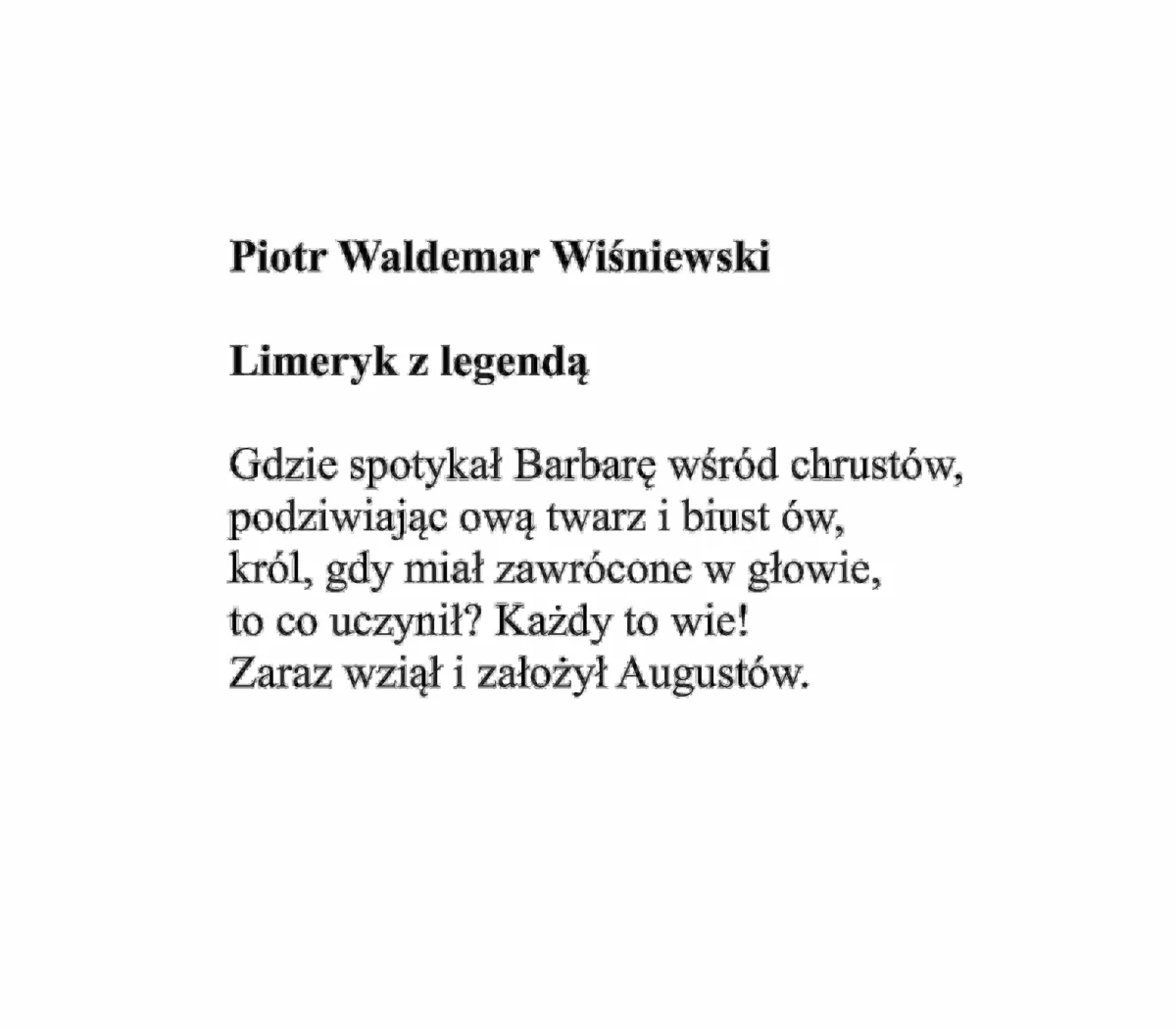 Limeryk z legendą
