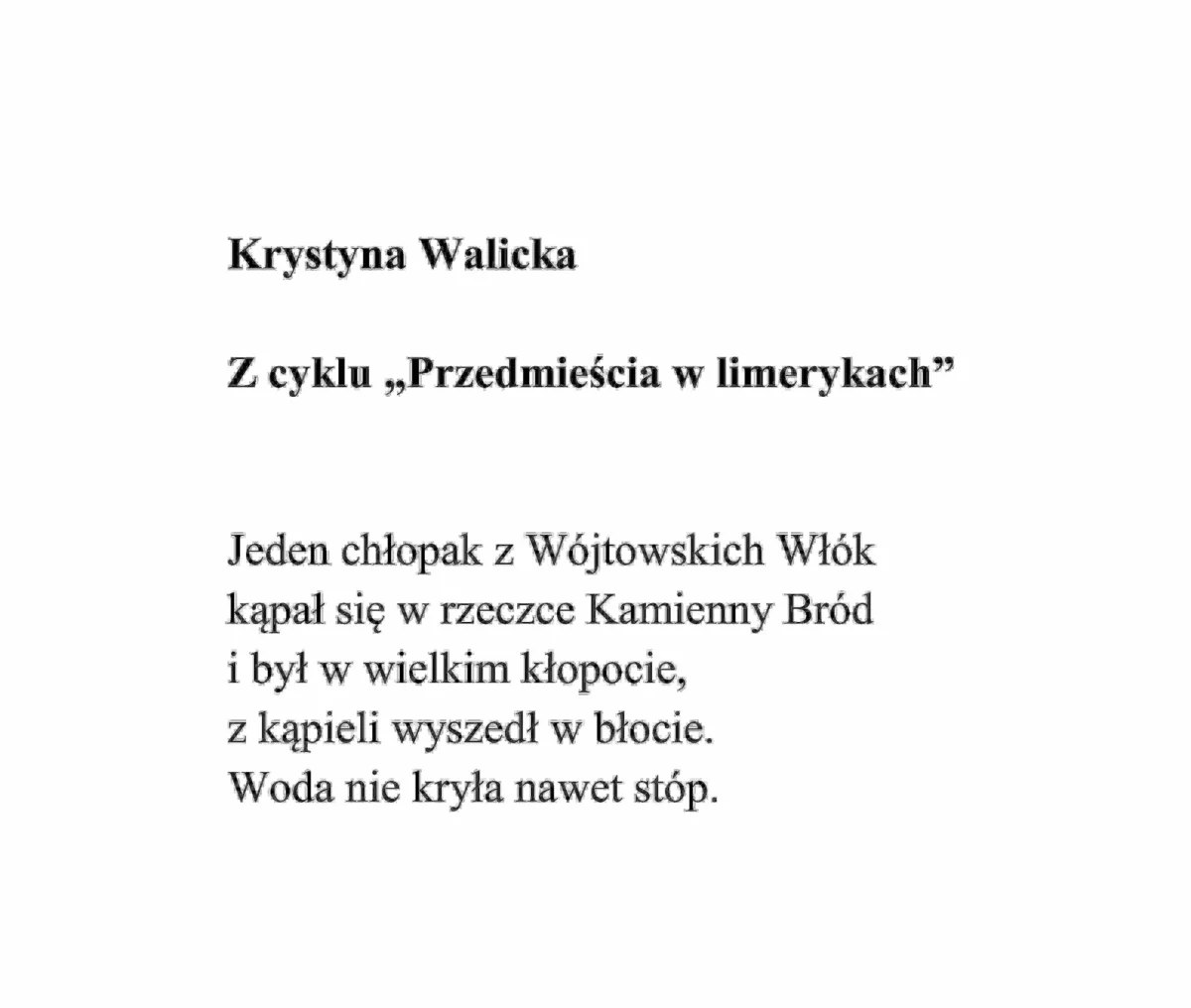 Z cyklu Przedmieścia w limrykach