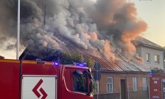 Pożar pustostanu w Augustowie