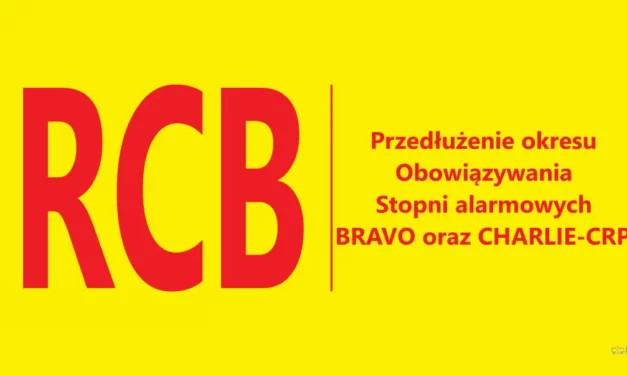 RCB: stopnie alarmowe BRAVO i CHARLIE-CRP przedłużone do 28 lutego 2024 r.