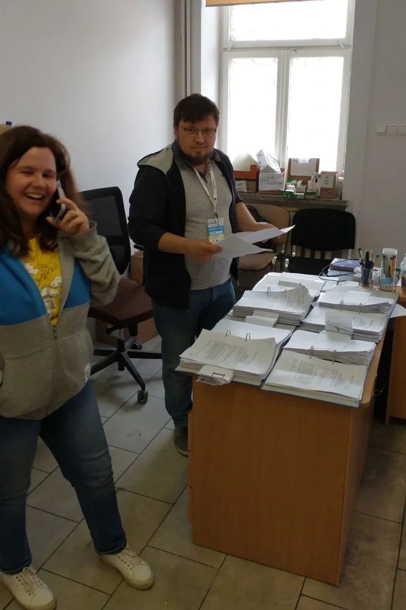 Praca w centrum pomocy uchodźcom w Augustowie