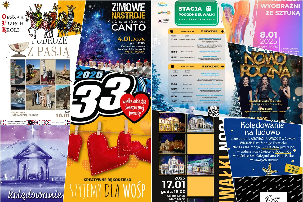 Zaproszenie na najbliższe wydarzenia organizowane przez Suwalski Ośrodek Kultury