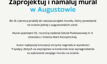 Augustów: Zaprojektuj i namaluj mural na ścianie Szkoły Podstawowej nr 4 im. Marii Konopnickiej w Augustowie.
