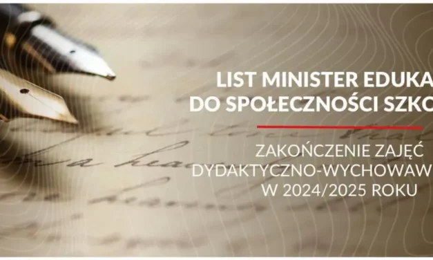 List Minister Edukacji do społeczności szkolnej
