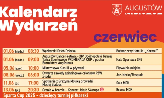 Augustów: Kalendarz wydarzeń – czerwiec 2025