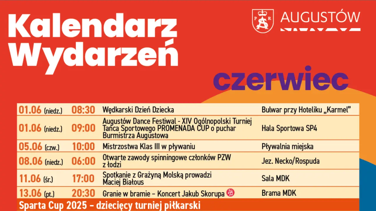 Augustów: Kalendarz wydarzeń - czerwiec 2025