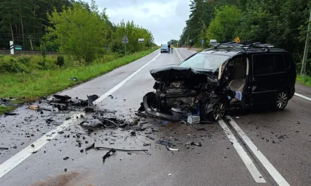 Augustów: Zablokowana droga z Augustowa do Suwałk