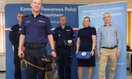 Augustów: Młodszy aspirant Adrian Ziarko z KPP w Augustowie po raz kolejny wyróżniony