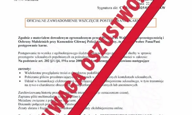 Uwaga na fałszywe maile! Policja ostrzega