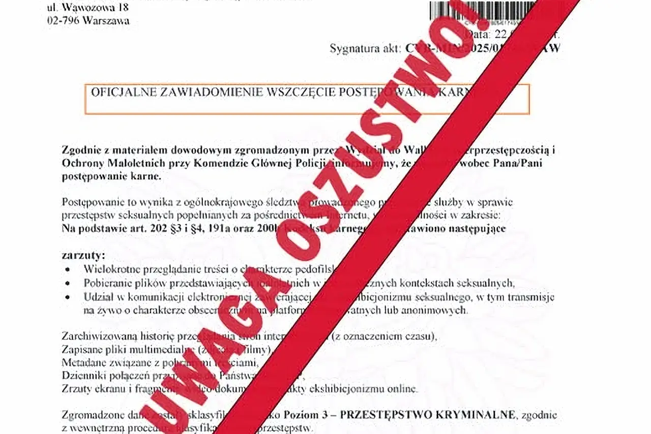 Uwaga na fałszywe maile! Policja ostrzega